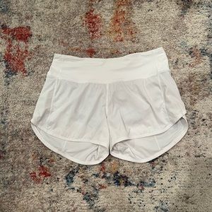 White lululemon speed up shorts